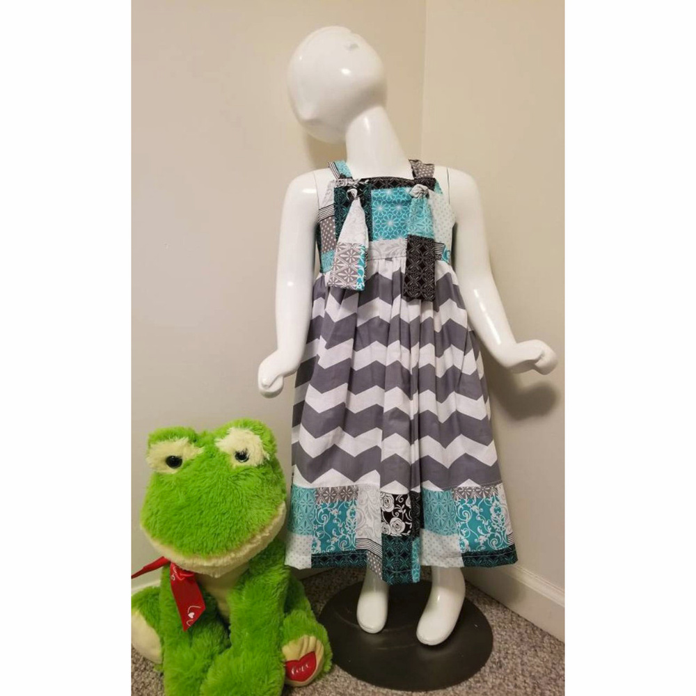 Rivera's Boutique: Grey Chevron Knot Dress